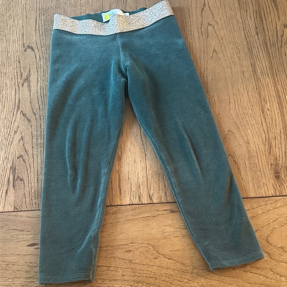 Boden girls 4-5 Capri Leggings with Glitter Waistband velvet material